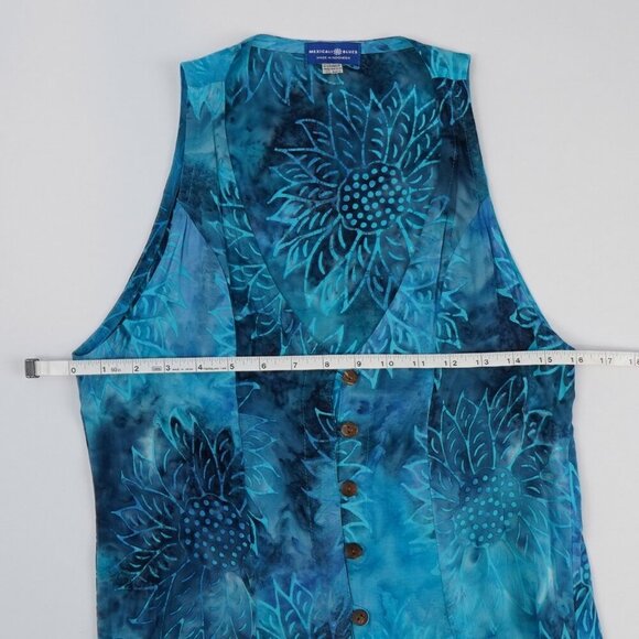 Mexicali Blues Button Front Midi Maxi Dress Sunflower Blue Tie Dye - Small - Picture 5 of 8